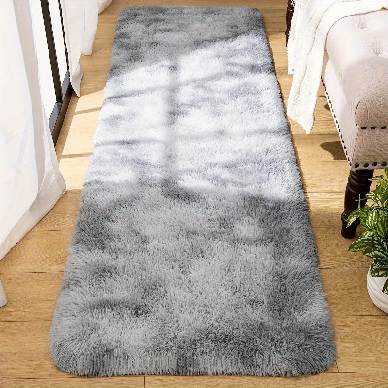 chic grey tie dye area rug soft polyester blend machine washable for living room nursery dorm decor details 5