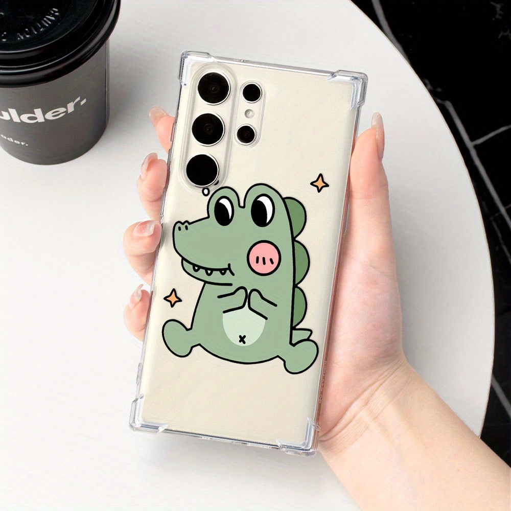 Cartoon Cute Crocodile Transparent Shockproof Phone Case - Temu Canada