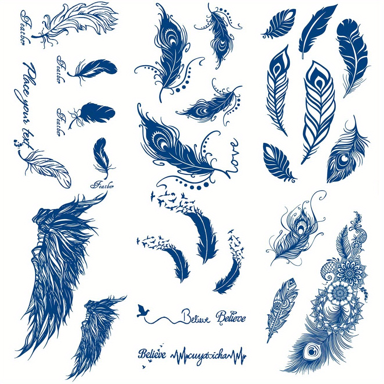 Feather Tattoo - Temu