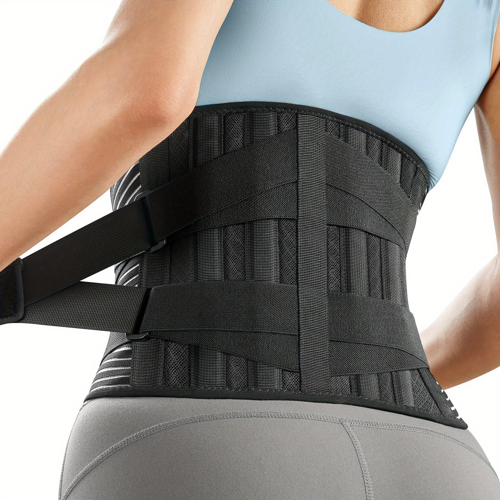 Back Braces Lower Back 6 Stays Breathable Back Support Belt - Temu