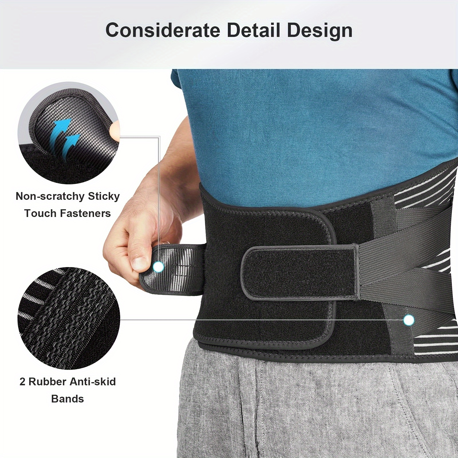 Breathable Back Brace 6 Stays Lumbar Support Belt - Temu