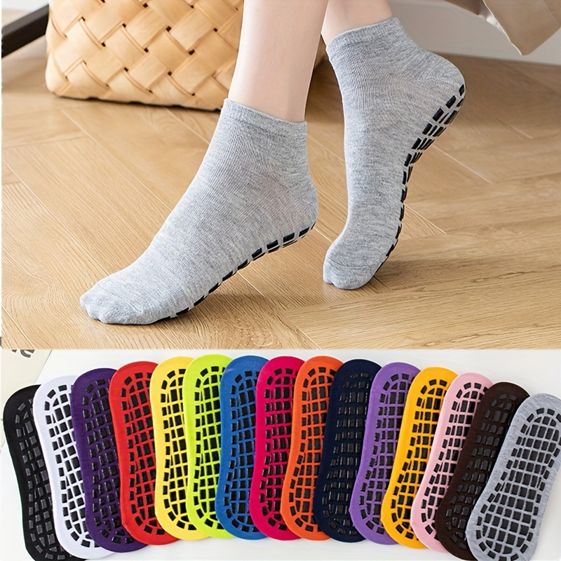 Non Slip Breathable Sporty Ankle Socks Cozy Cotton Grips - Temu