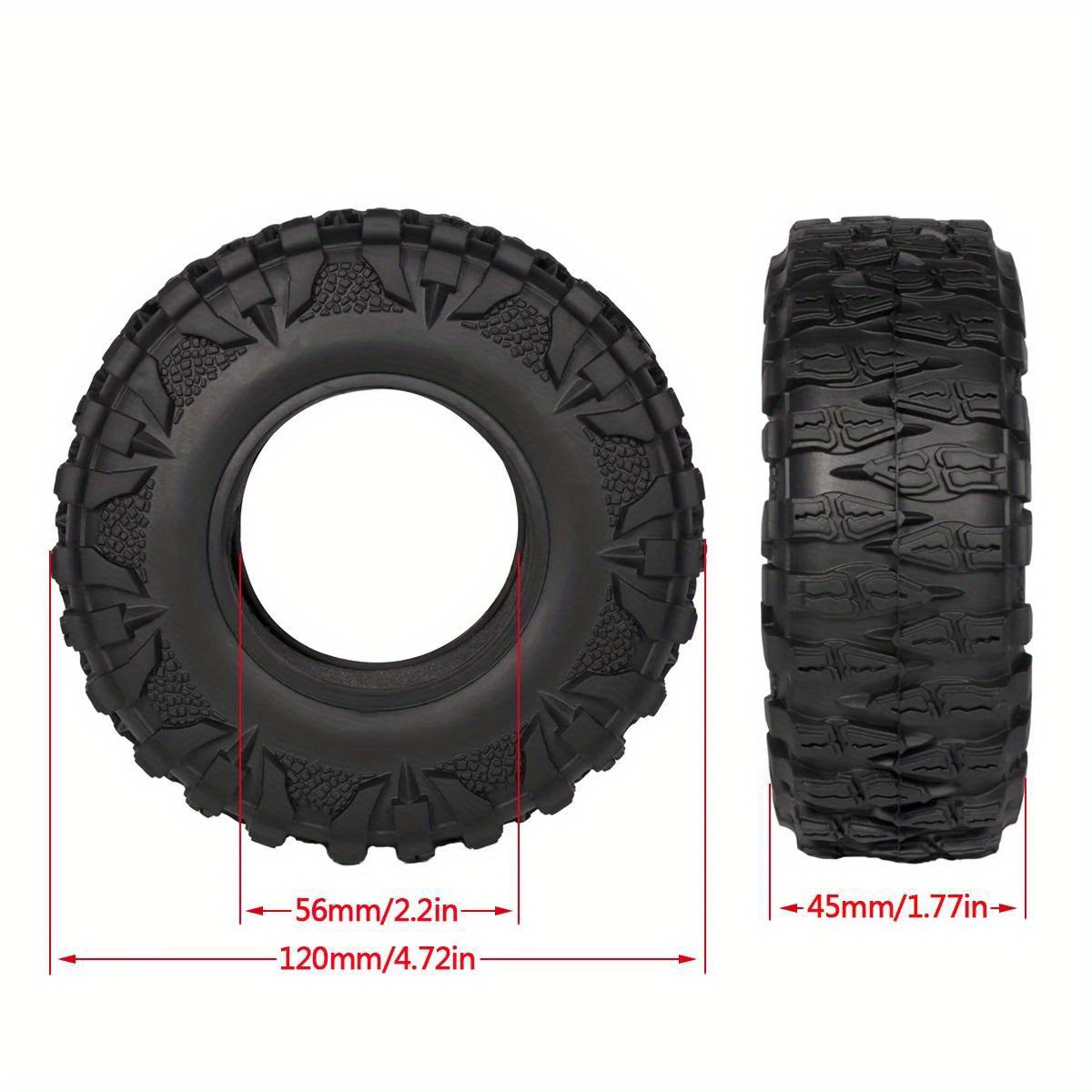 4pcs 2 2 Crawler Tires Mud Grappler Rubber Tyre 120 45mm 1 10 Rc