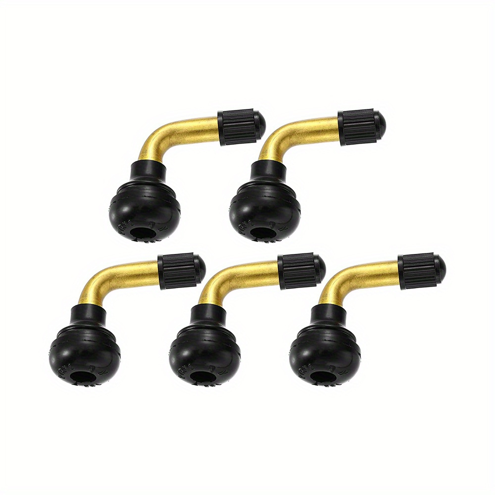 5pcs Pvr70 Valve Stem Bent 45 Degree Angled Snap-in Rubber Base Tubeless Tire Rim For Motorcycle, Scooter, , Atv, Go Karts