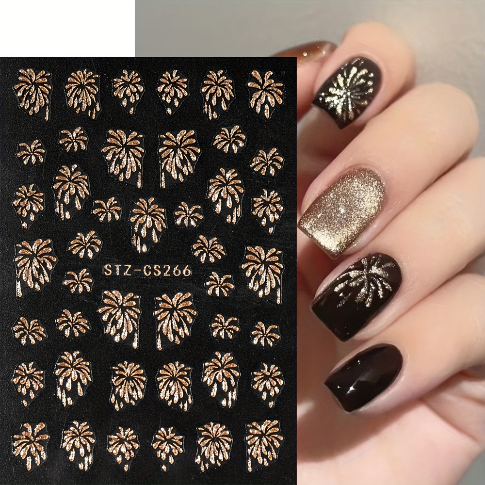 

Firework Design Nail Art Stickers, Self Adhesive Sparkling Firework Design Nail Art Decals For Nail Art Decoration, Nail Art Supplies For Women And Girls