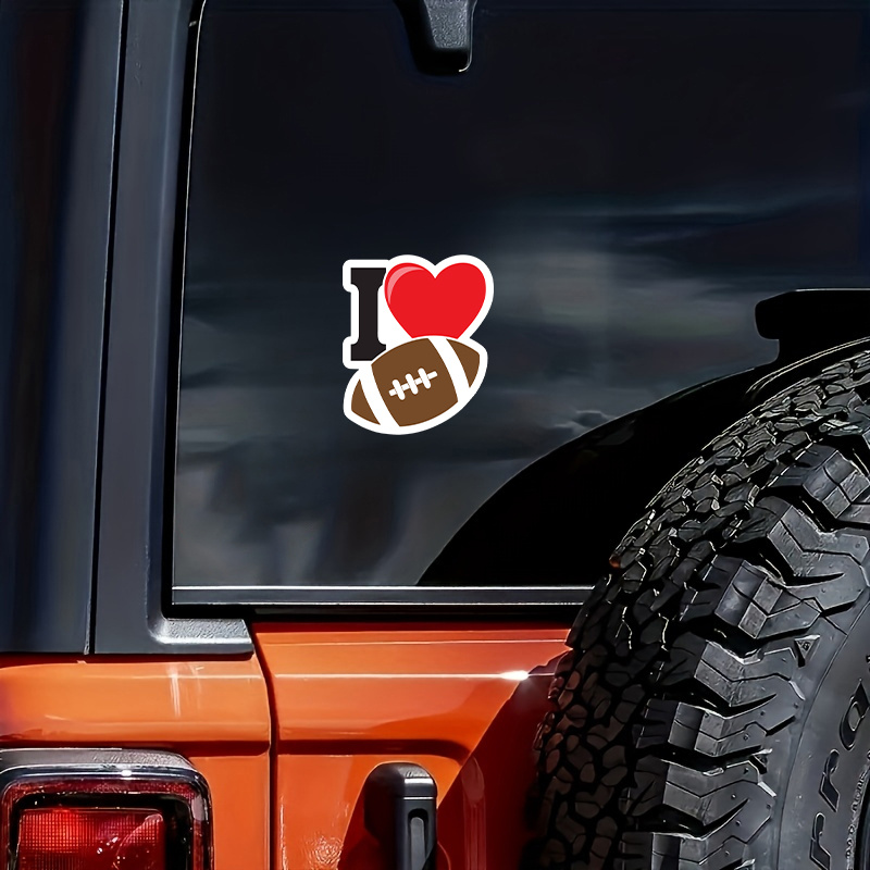 

I Heart Football Car Decal, Tattoos, Cheek Cheers, Fan Gear Car Sticker Self-adhesive Holiday Decoration Sticker For Cars Windows Bumpers Computer Laptop