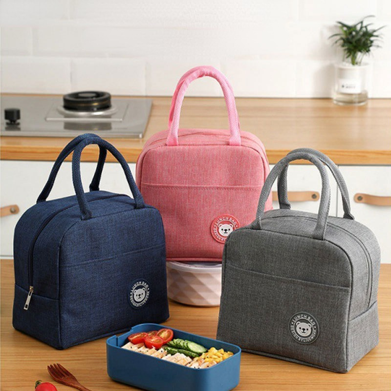 

Insulated Lunch Bag Set, Small Thermal Cooler, Portable Bento Box Carry Tote, Outdoor Food Warmer Handbag
