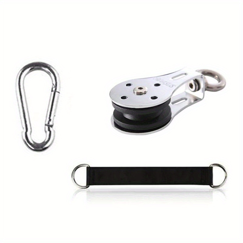 Image of Home Gym Pulley Cable System Set - Fitness Pulley & Strap Kit, Adjustable Tricep Rope Lifting Machine With Loading Pin