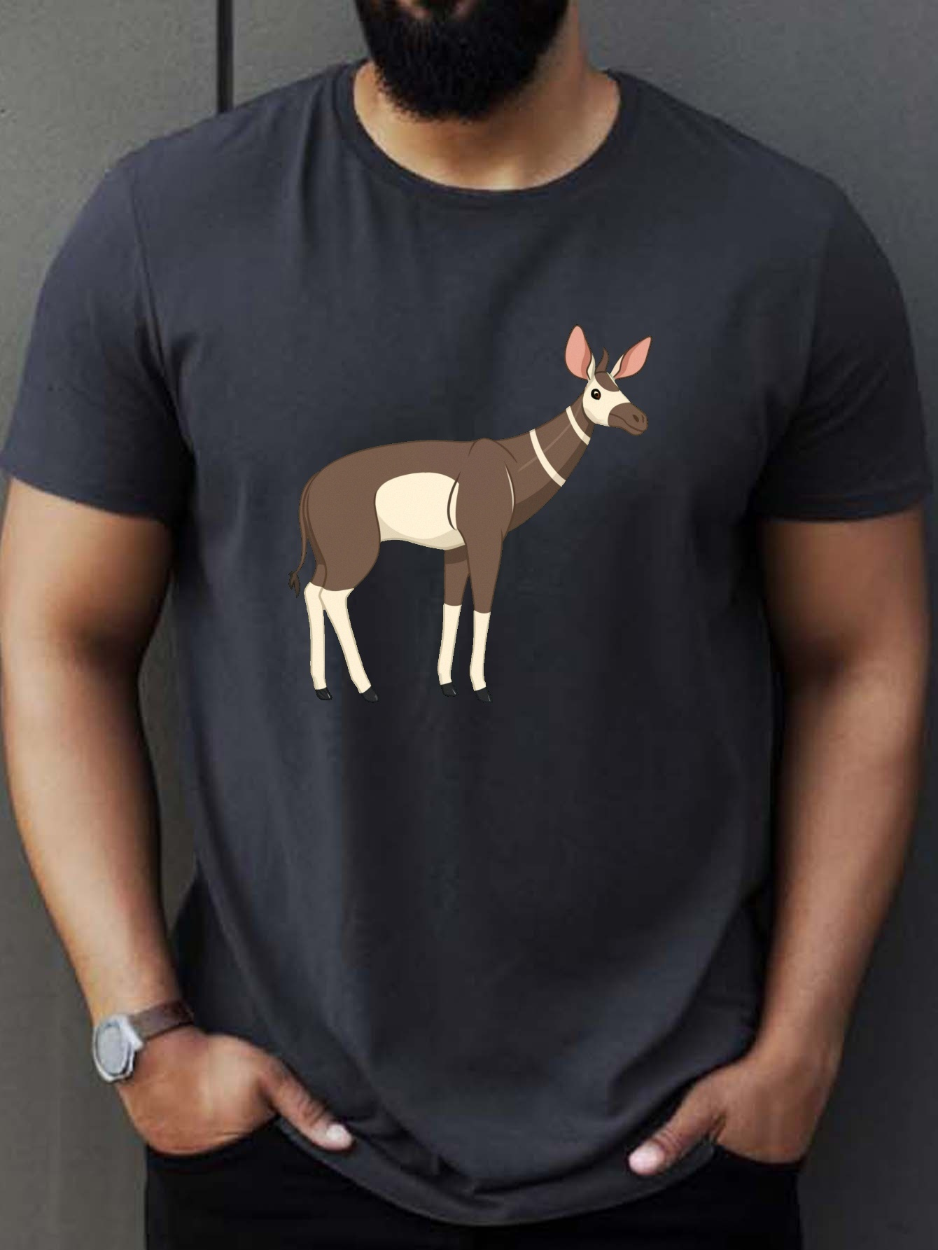 Okapi Print T Shirt Tees Men Casual Short Sleeve T shirt - Temu United  Kingdom