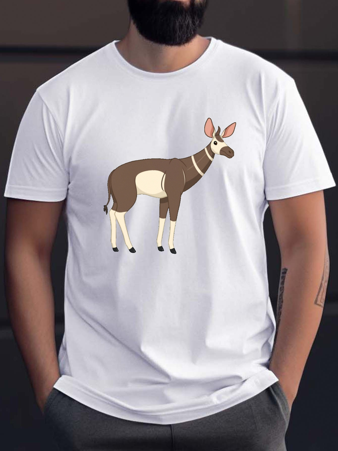 Okapi Print T Shirt Tees Men Casual Short Sleeve T shirt - Temu United  Kingdom