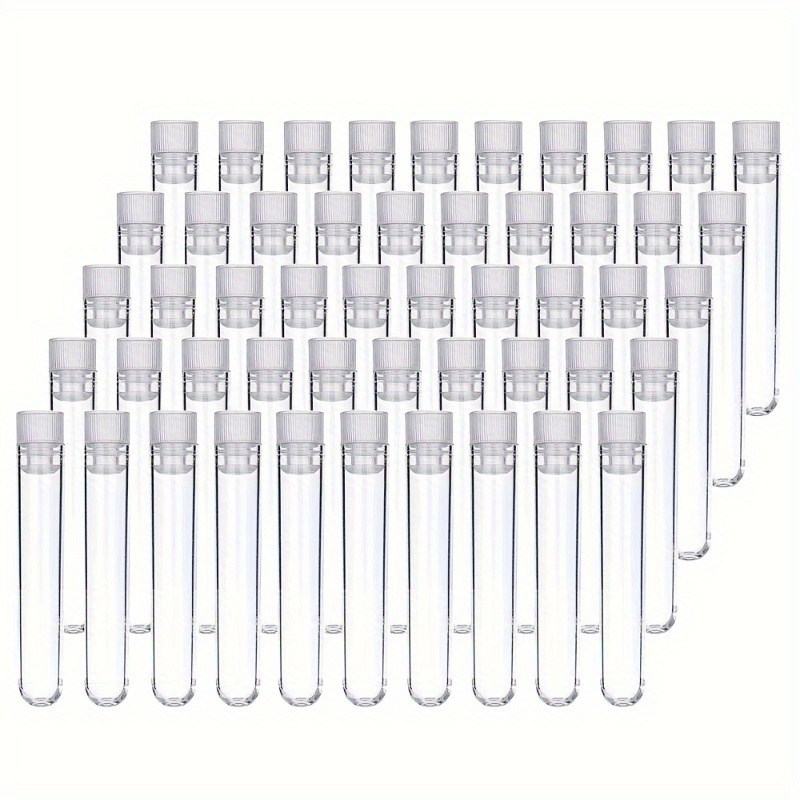 

Value Pack 100pcs 10ml/16ml Science Party Supplies - Clear Plastic Test Tubes With Lids For Experiments And Treats