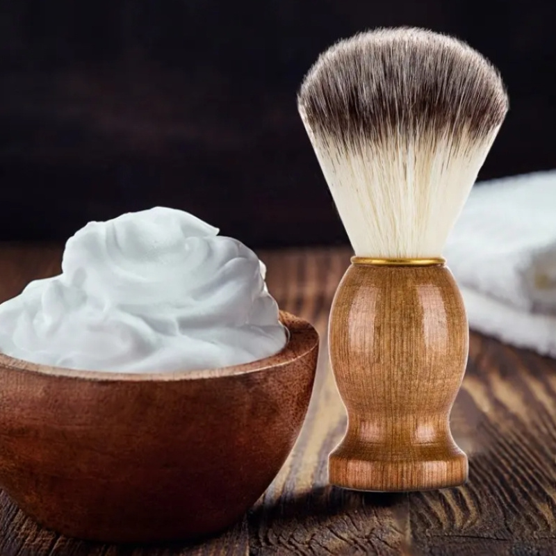 

Men's Shaving Brush Barber Salon Men's Facial Beard Cleaning Brush With Wooden Handle