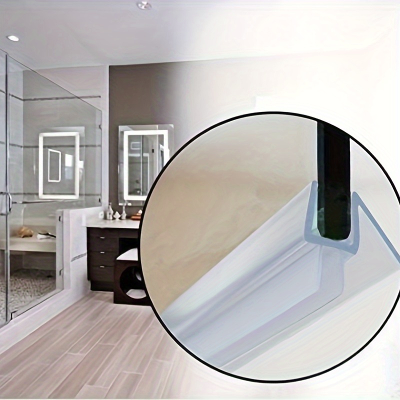 1 2pcs frameless shower door bottom seal stop shower leaks and create a water barrier 3 8inch 19 68 x2