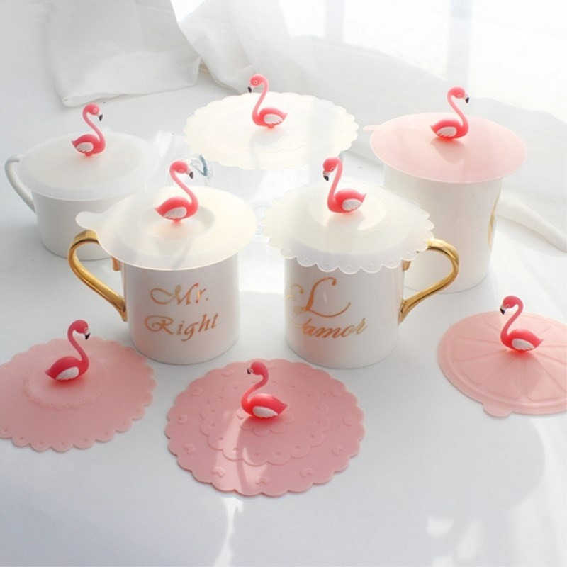 

1pc Creative Flamingo Tea Cup Cover, Leak-proof Coffee Cup Lid, Cute Water Cup Cover, Suitable For Cafes