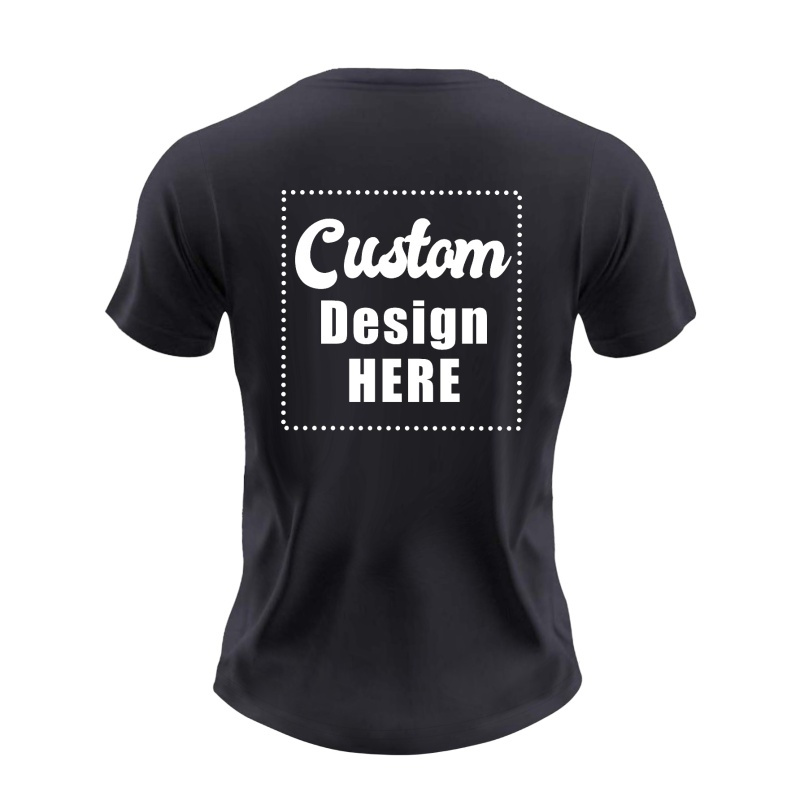 

Men's Customized Print On The Back Tees, Casual Crew Neck Short Sleeve T-shirt, Comfortable Breathable T-shirt For All Seasons