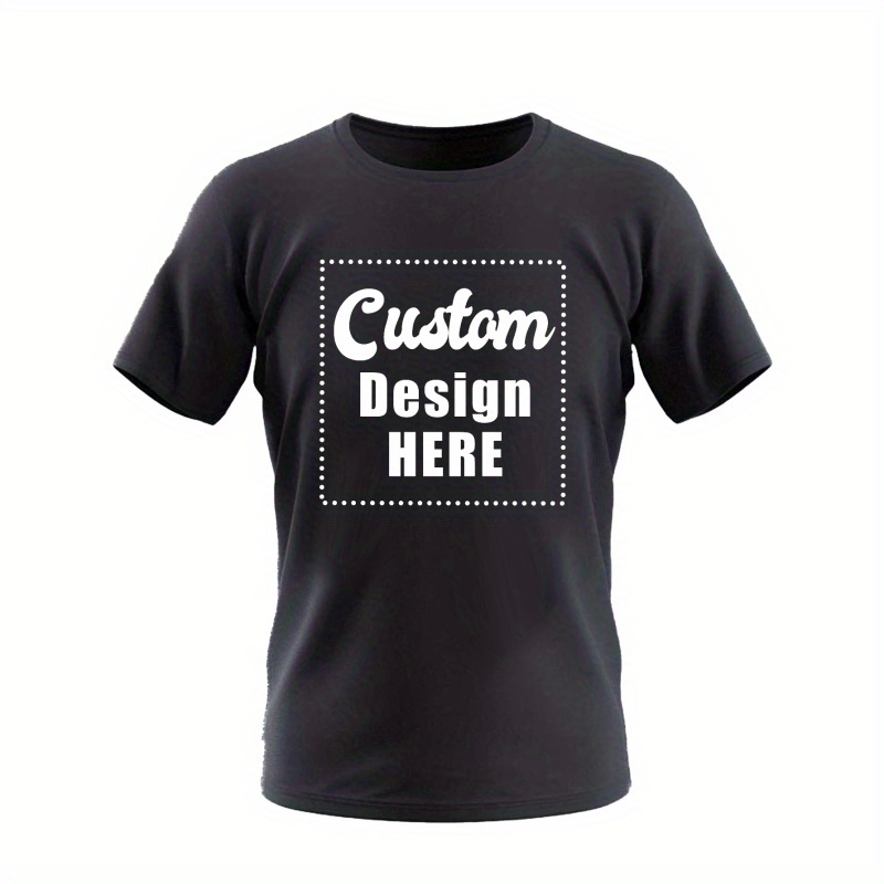 

Men's Customized Print On The Front Of Tees, Casual Crew Neck Short Sleeve T-shirt, Comfortable Breathable T-shirt For All Seasons