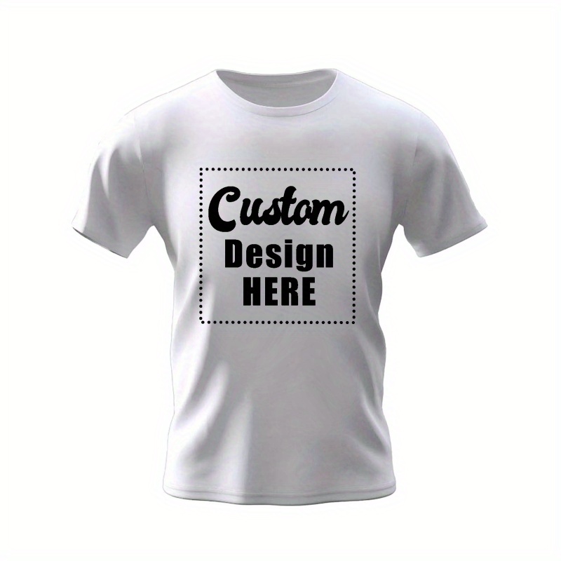 

Men's Customized Print Tees, Casual Crew Neck Short Sleeve T-shirt, Comfortable Breathable T-shirt For All Seasons