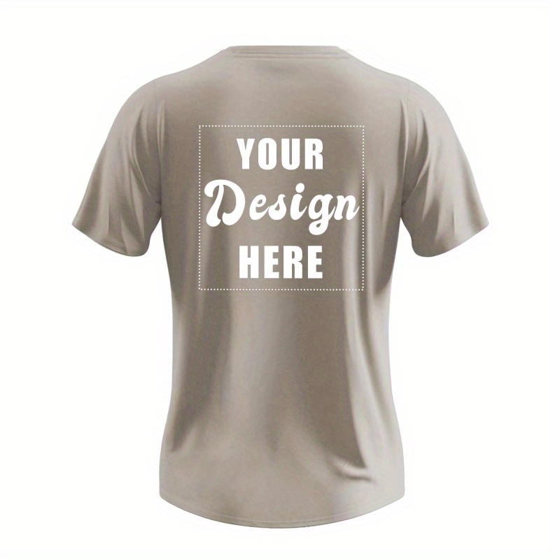 

Men's Customized Print Tees, Print On The Back, Casual Crew Neck Short Sleeve T-shirt, Comfortable Breathable T-shirt For All Seasons