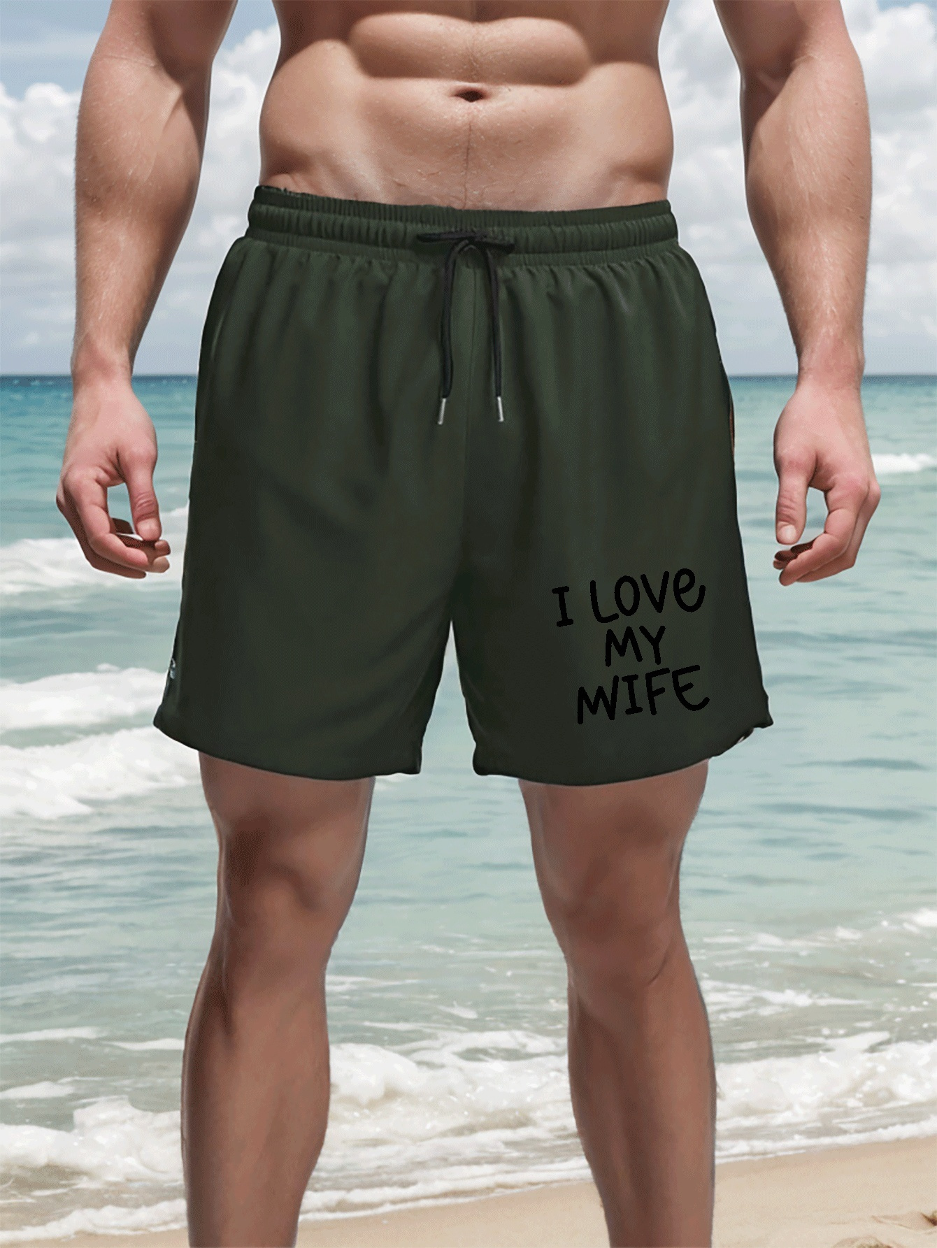 I Love My Girlfriend Print Mens Summer Classic Beach Shorts Comfy Casual  Drawstring Shorts - Men's Clothing - Temu Germany