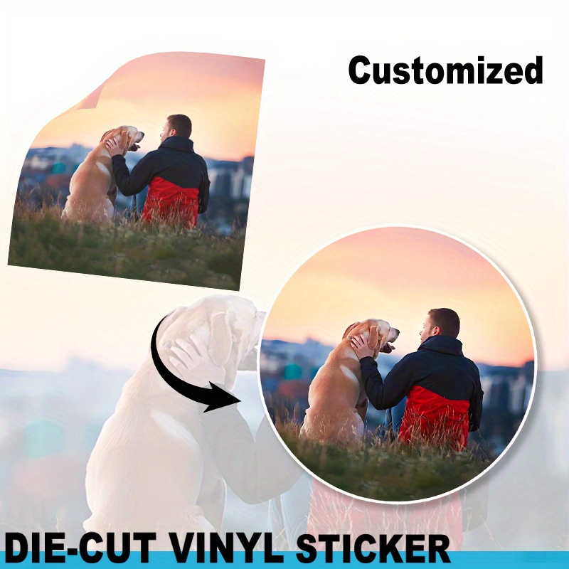 

Custom Personalized Picture Photo Labels Stickers Vinyl Decal Design Your Own Images Customized Sticker For Birthday Christmas Holiday Wedding, White