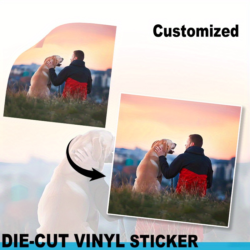

Custom Personalized Picture Photo Labels Stickers Vinyl Decals Design Your Own Images Customized Sticker For Birthday Christmas Holiday Wedding, White