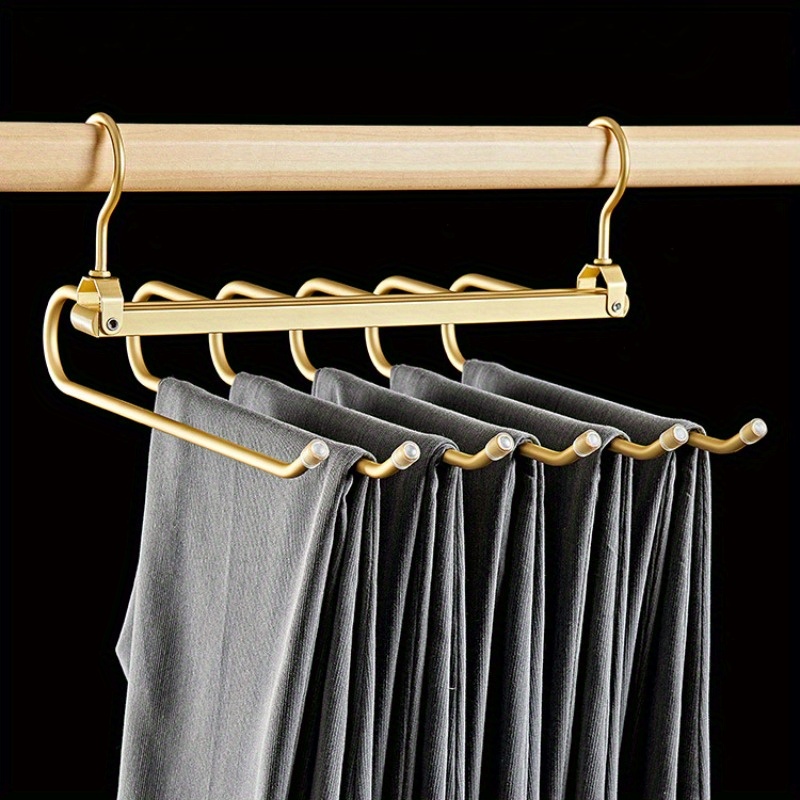 

Multi-functional 6 In 1 Pants Hanger For Clothes Rack Adjustable Closet Organizer Trouser Storage Rack Pants Tie Storage Shelf For Clothing Shops