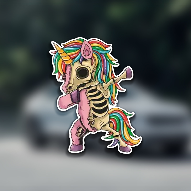 

Unicorn Zombie, Vinyl Decal Sticker, Spooky Halloween Car Stickers