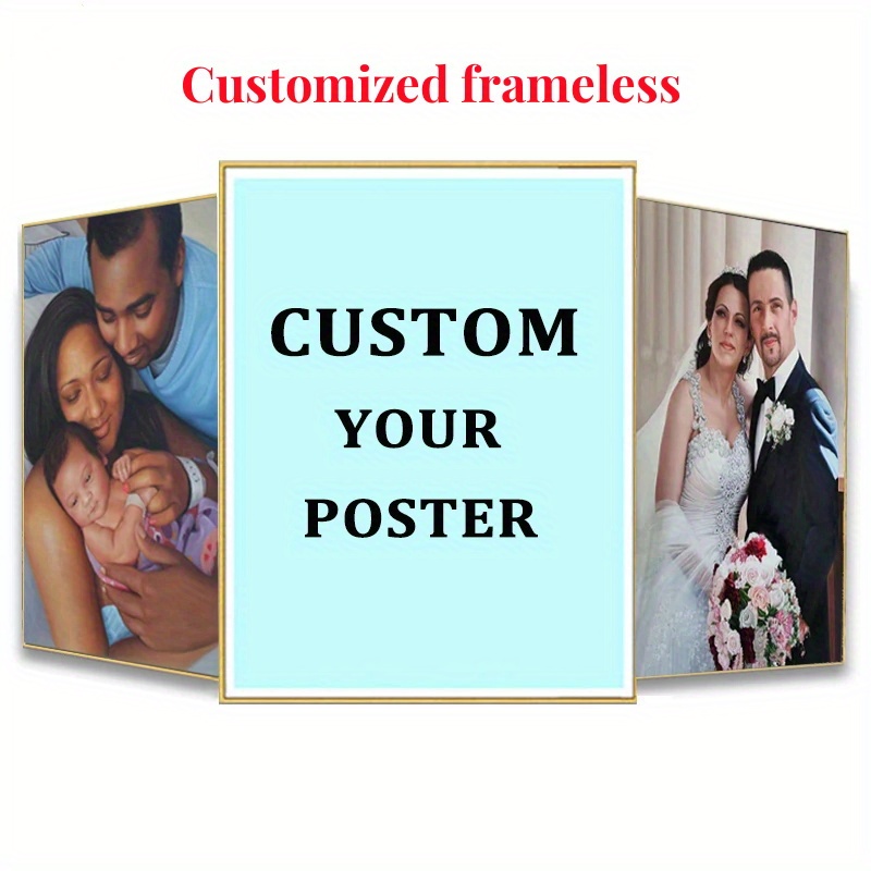 

1pc Unframed Personalized Canvas Picture, Custom Canvas Print Poster Large Size Your Photo Oil Painting On Canvas Wall Art Decor Picture For Family/pet/lovers, Photo Prints