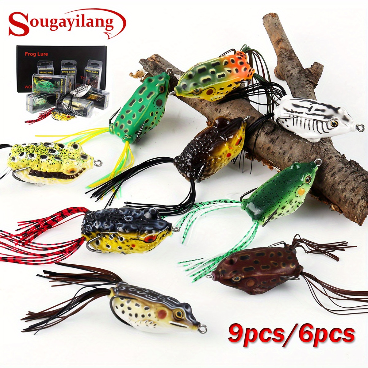Fishing Lure With Propeller Large Noise Isca Frogs Lure Frog Fishing Lures  for Bass Soft/Hard Topwater Popper Frog Lures Realistic Design Floating  Weedless Baits Kit for Freshwater Saltwater : Buy Online at