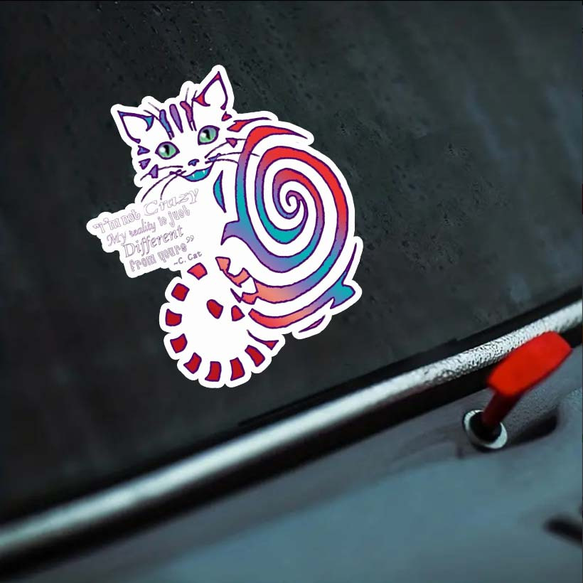 Cheshire Cat ' Different' Bumper Sticker Vinyl Decal - Temu Australia