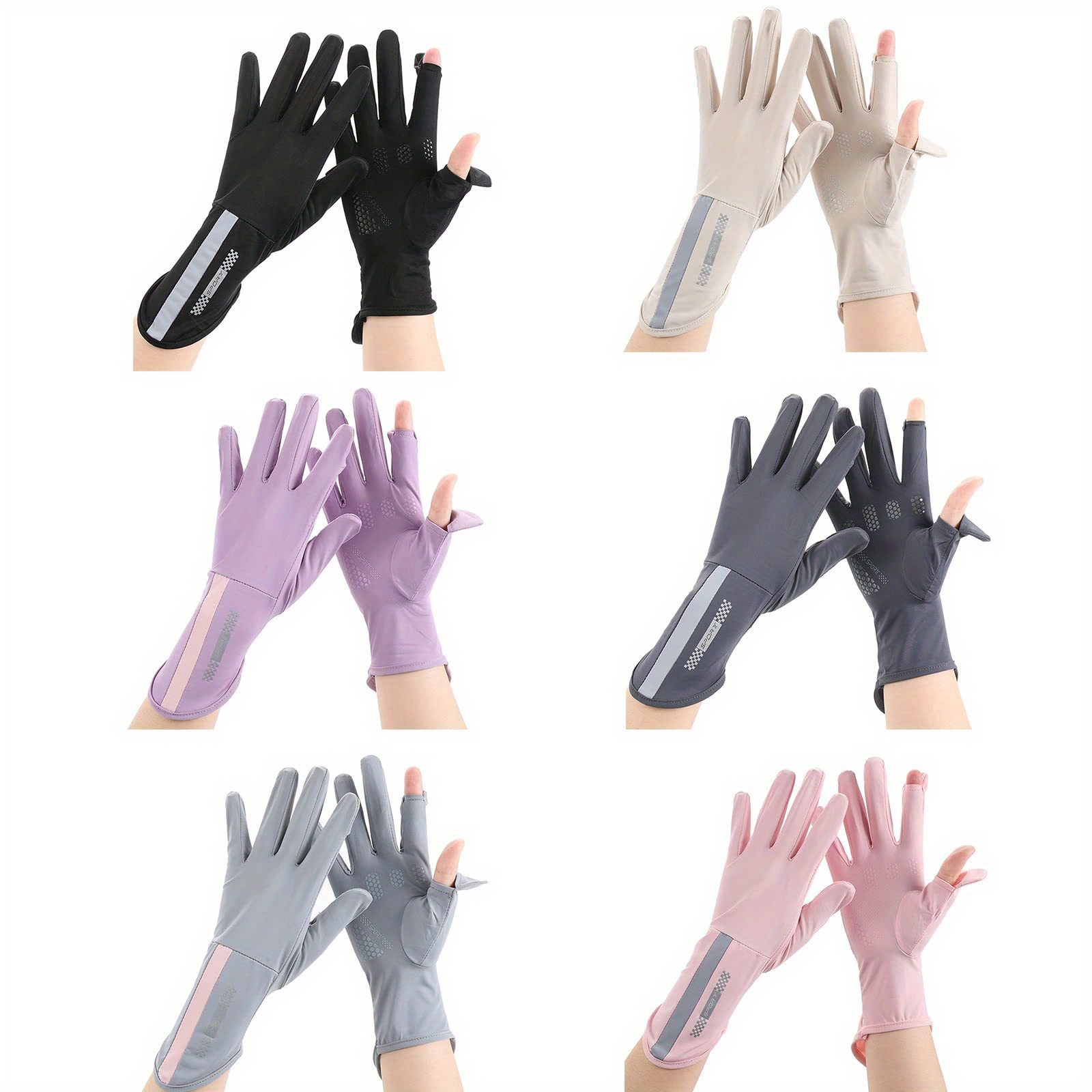 Sports Golf Ice Silk Gloves Riding Driving Two finger - Temu