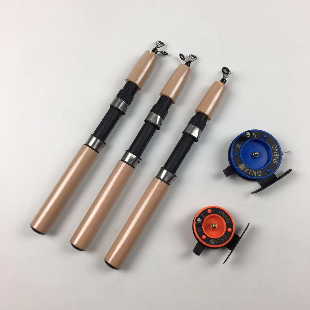 1pc New Pen Barrel Mini Pocket Ice Fishing Rod with Baitcasting Reel