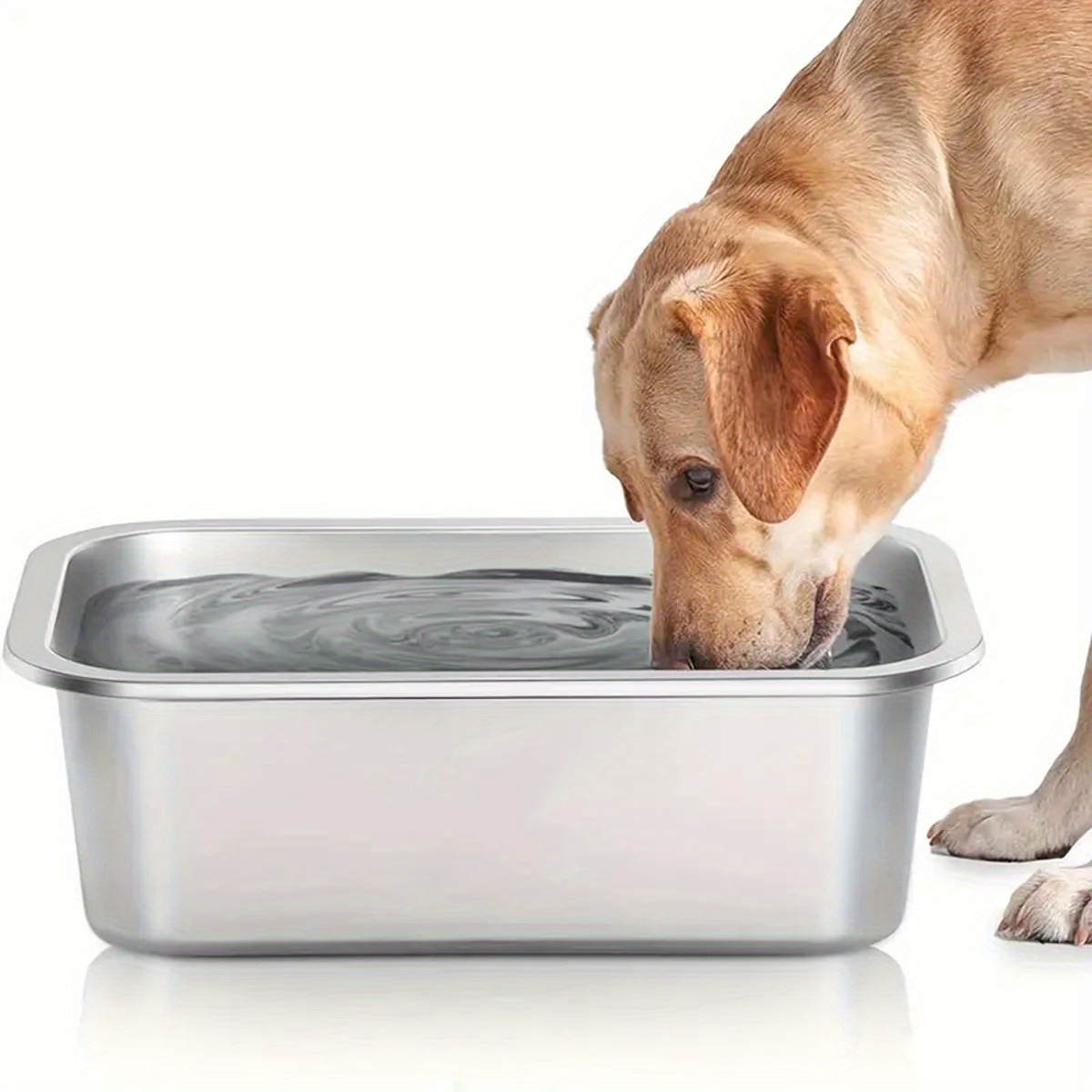 

Large Capacity Stainless Steel Dog Bowl, Drop Resistant Durable Dog Food Bowl, Water Drinking Basin For Large Dogs