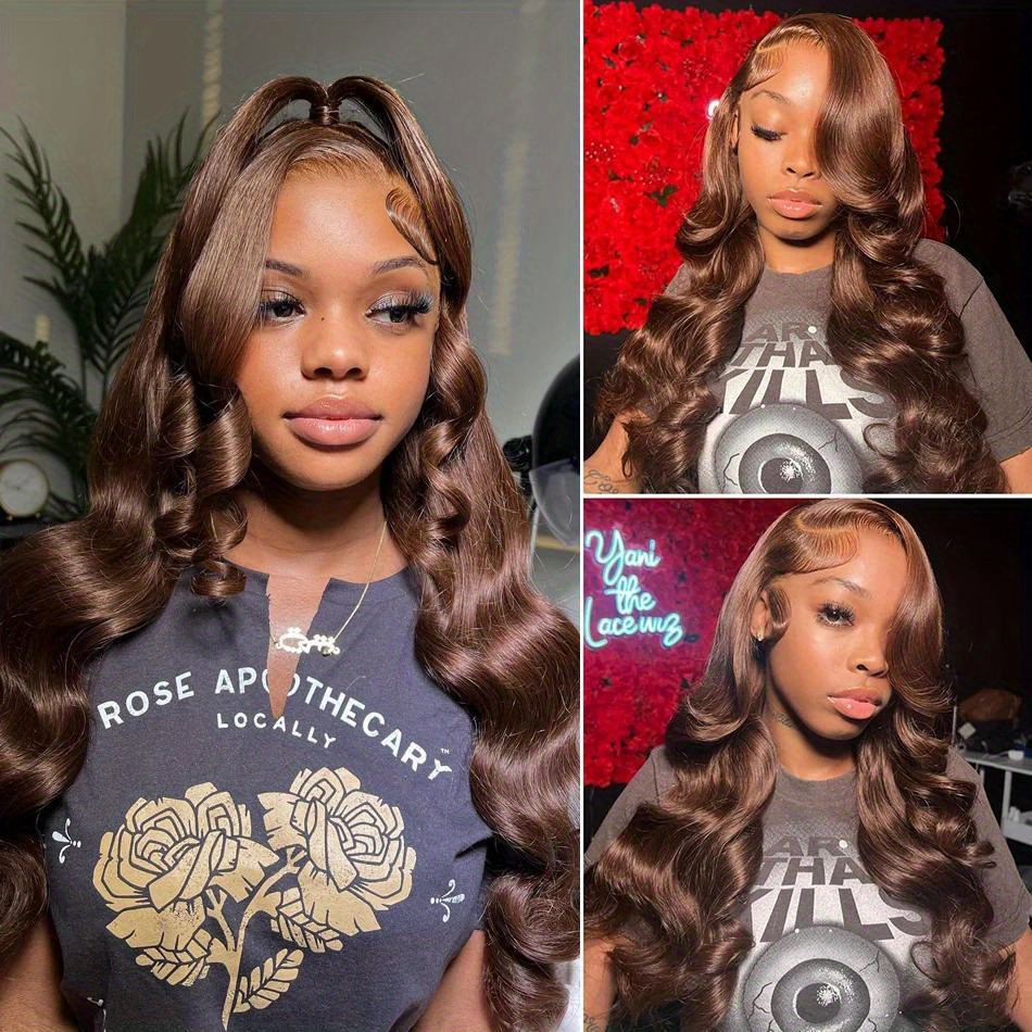 Body Wave Lace Front Wig Brown Wig 13x6 Hd Lace Frontal Wig Temu