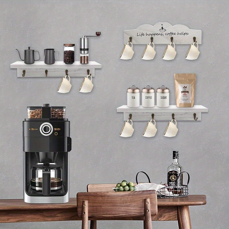 Oversize Coffee Mug Display Shelf For Wall Wood Coffee Mug