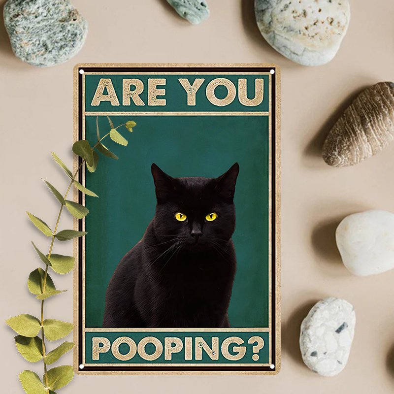 

Funny 'are You Pooping' Cat Bathroom Sign - 8x12" Aluminum, Scratch & Uv Resistant Metal Decor For Home, Coffee Shops, Garages & For Man Caves