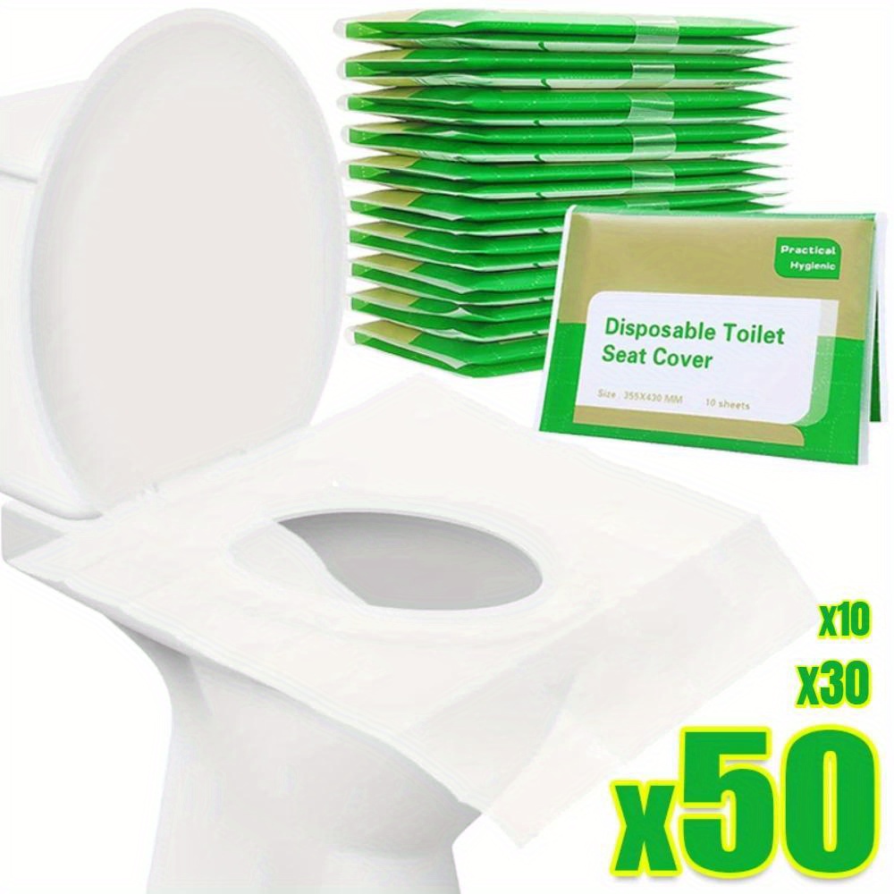 

10/30/50pcs Disposable Toilet Seat Cover, Portable Travel And Camping Degradable Waterproof Toilet Mat