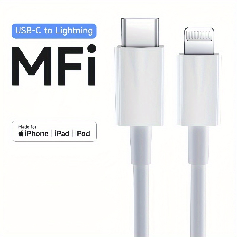 Apple Lightning Cable, cargador rápido certificado por MFI para iPhone &  iPad, cable de carga para iPhone Xs/XS Max, XR, X, 8/8Plus, 7/7Plus,  6/6Plus
