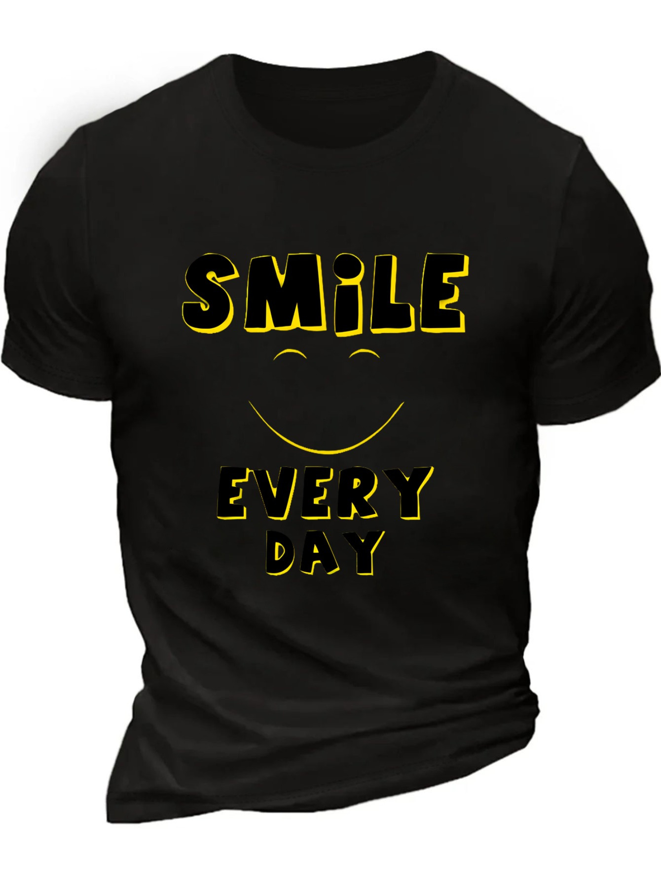 Smile Print Men's Round Neck Short Sleeve Tee Fashion - Temu South Africa