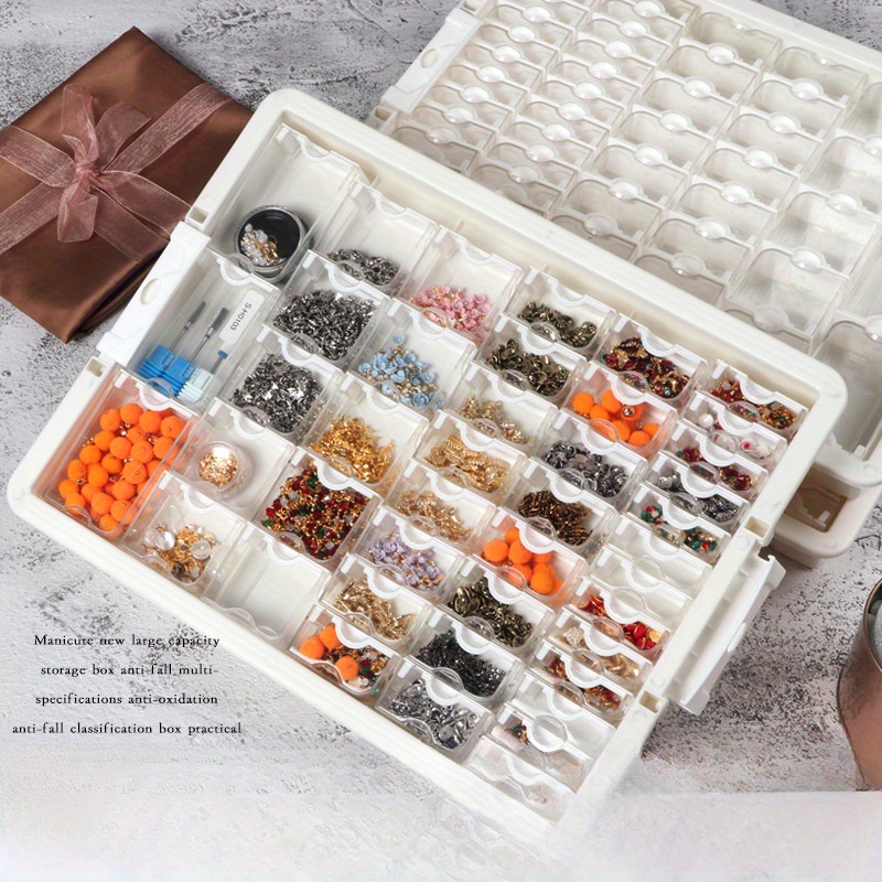 42/50 Girds Assorted Rice Beads Jewelry Storage Box DIY Beading Nail Art,  Handmade Decors Display Box Jewelry Making Craft Supplies