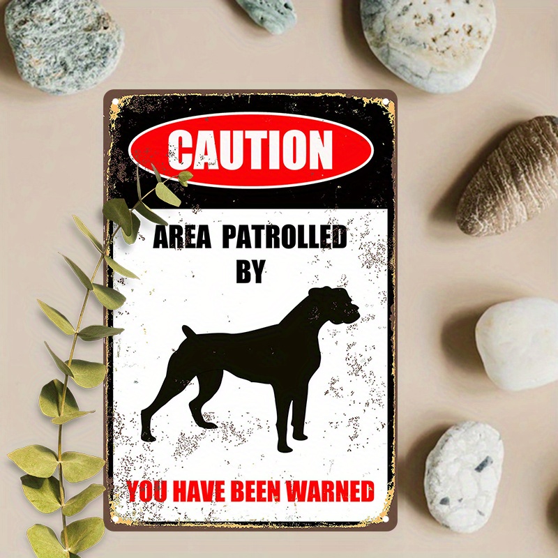 

1pc 8x12inch (20x30cm) Aluminum Sign Metal Sign Dog Black Animal Bulldog Pet Canine Caution Area Patrolled By You Have Been Warned Poster