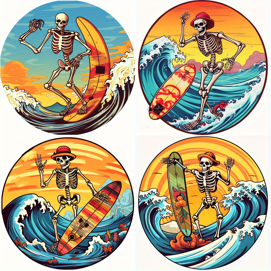 Sea Wave Beach Stickers: Perfect Laptops Skateboards Water - Temu