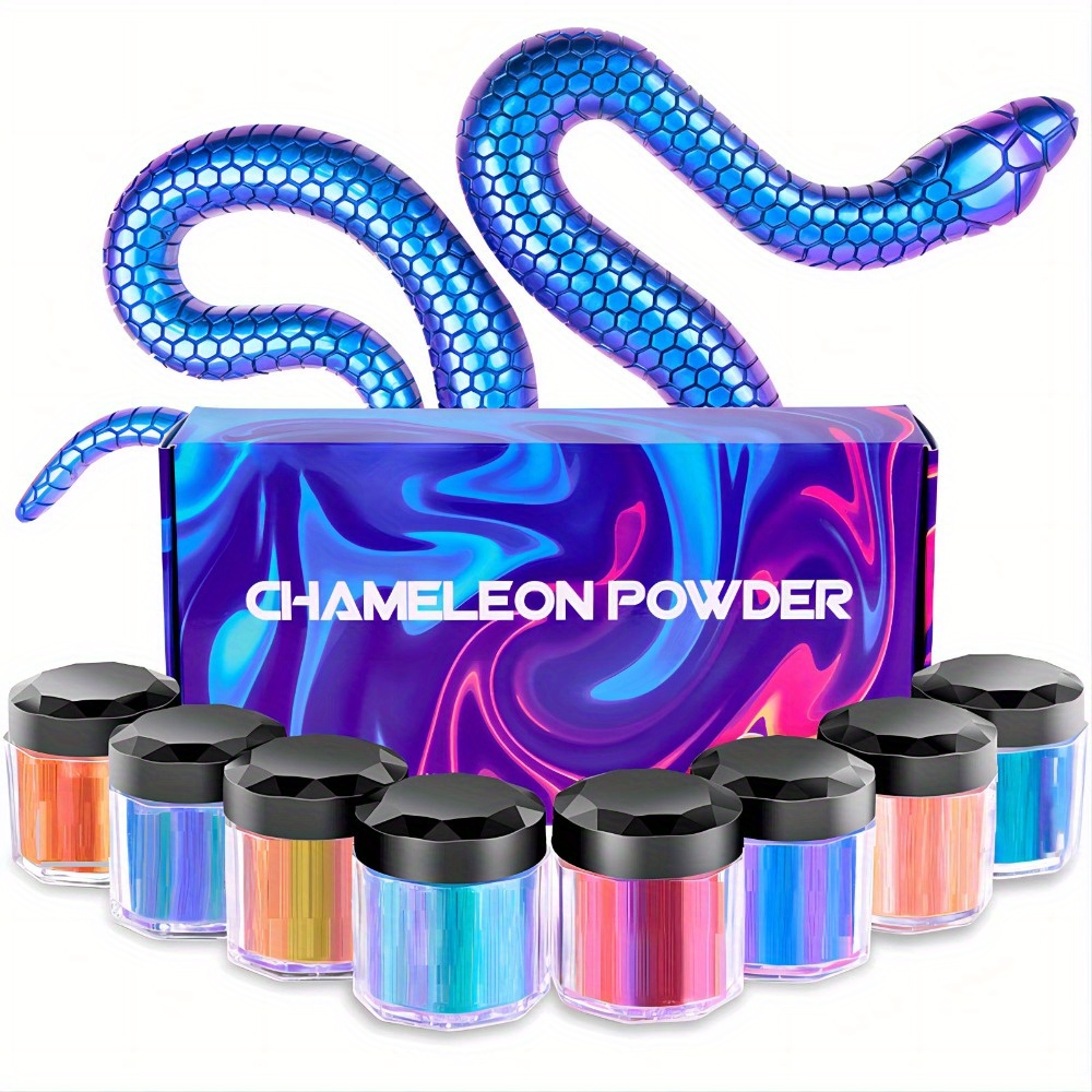 

8pcs Mirror Chameleons Resin Pigment Set Magic Discolored Pearlescent Powder Epoxy Resin Glitter Powder Kit Diy Jewelry Making Resin Dye Tool