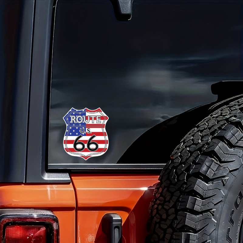 

Route 66 Us Flag Emblem Car Bumper Sticker Decal