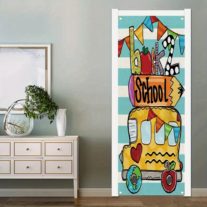 

1pc, 70x35 Inch Vinyl Door Cover Banner,vinyl, Back To School, Porch Sign Holiday Party Front Door Hanging Background Indoor Outdoor Banner Home Decor