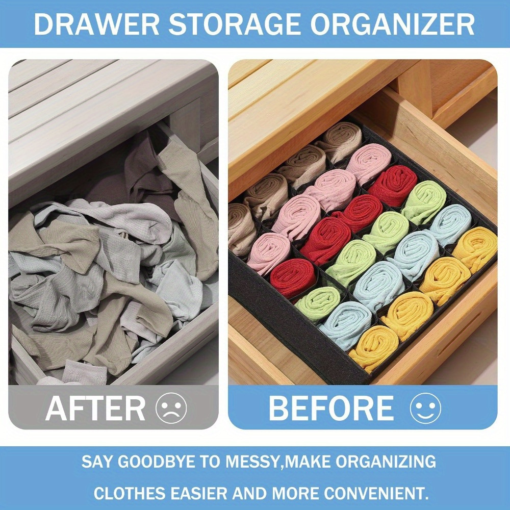 24 Grid Socks Closet Organizer Box Cloth for Socks Underwear Ties