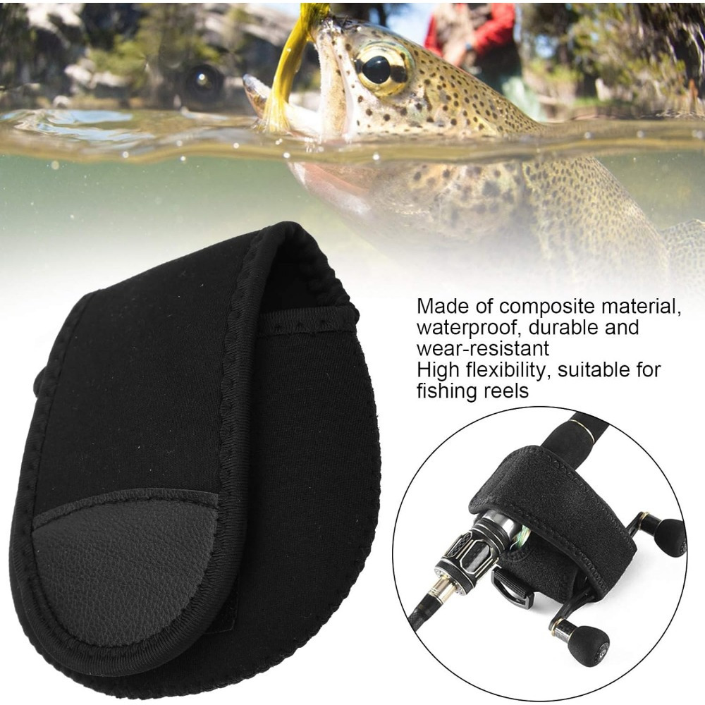 Baitcaster Reel Cover,Baitcasting, Waterproof Breathable Baitcasting  Fishing Reel Bag Fish Wheel Protector (Red)