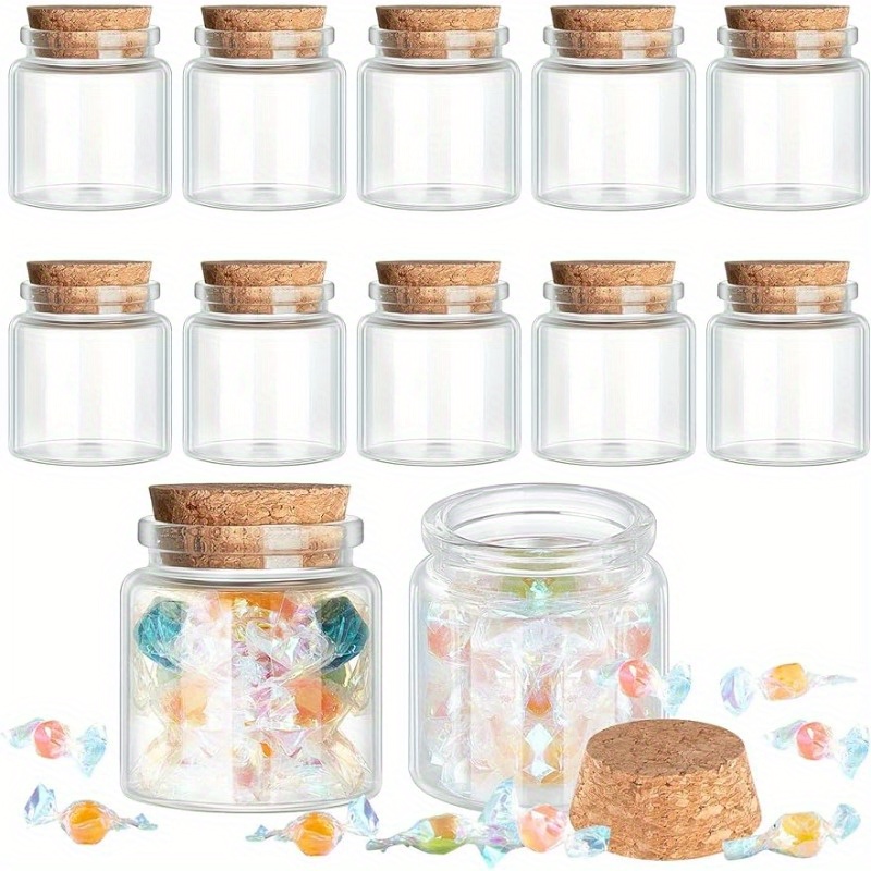 

12pcs Small Glass Bottle With Cork Stopper, Small Clear Glass Jar Potion Bottle, Mini Glass Jar Container, For Diy Craft Party Favor Decoration Ornament