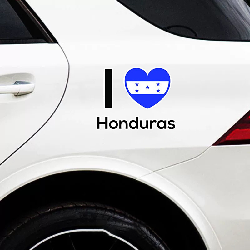 

Love Honduras Flag Sticker Waterproof Vinyl Car Bumper Laptop Window Helmet Decal