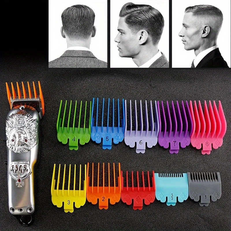 

10pcs/set Colorful Hair Clipper Limit Comb Guide Limit Comb Trimmer Guards Attachment 3-25mm Universal Professional Hair Trimmer Accessories